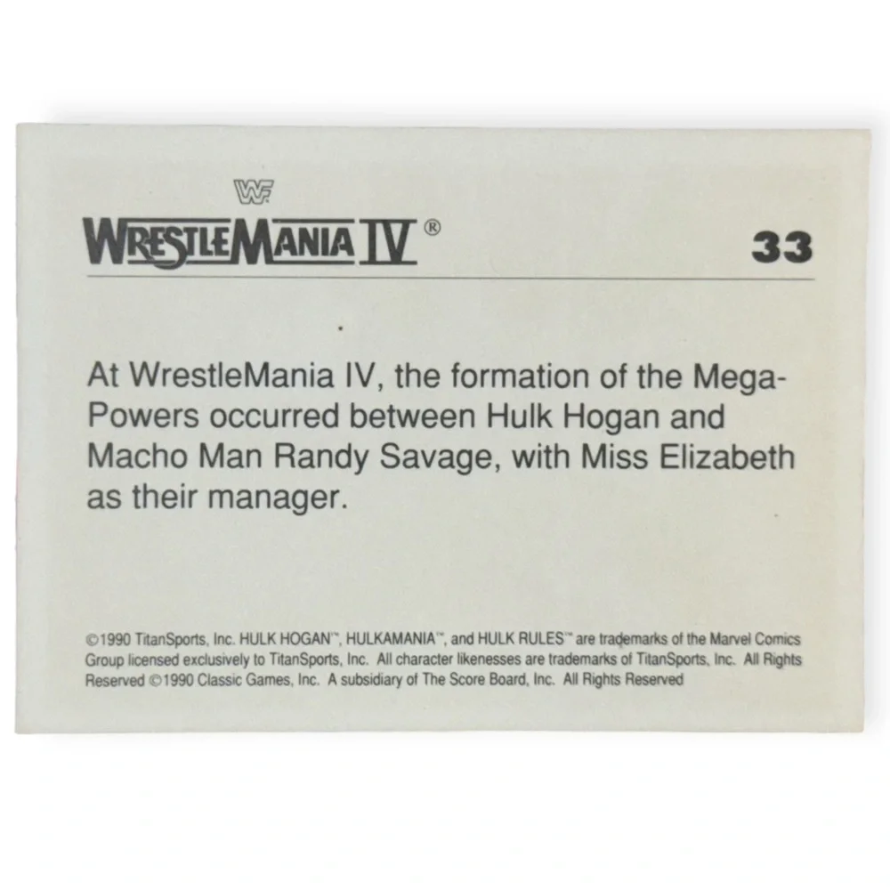 Topps Classic 1990‎ WWF Wrestlemania Hulk Hogan & Macho Man Trading Card